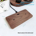 Wooden desktop horizontal wireless phone charger in heavy bamboo or black walnut solid wood with 7.5W 10W output