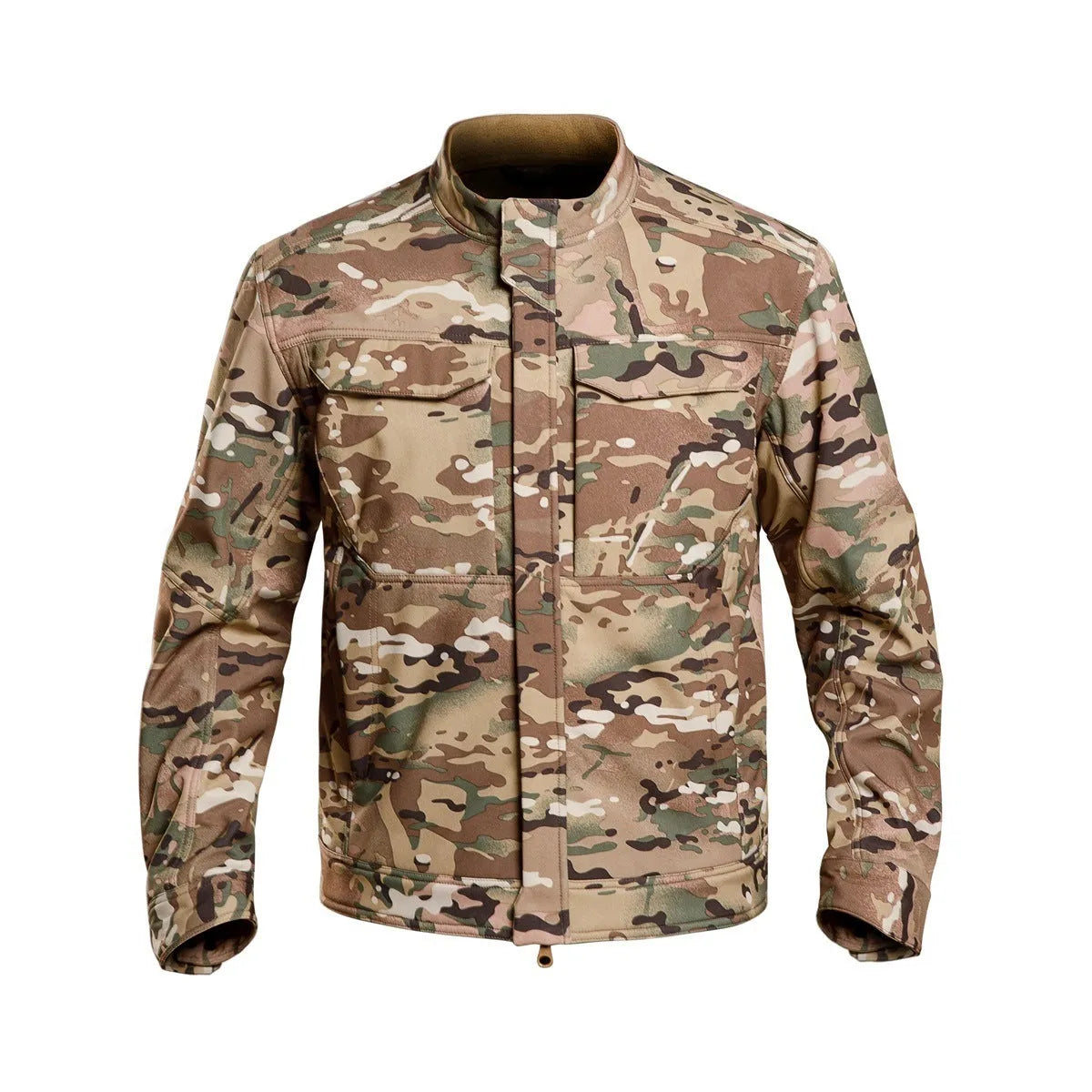 Bone Frog Peak Breaker soft shell tactical jacket in black camouflage colour for mountaineering.