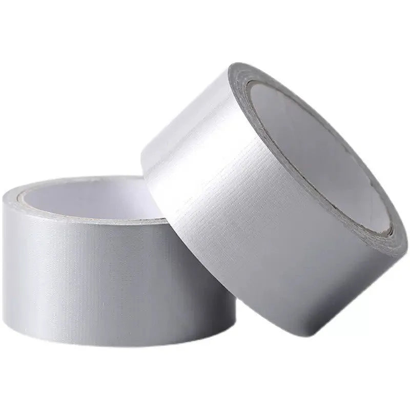 Roll of windproof sealing tape in silver grey, showing adhesive side and width measurement.