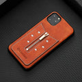 Black PU leather zipper phone case for iPhone with card slots and RFID blocking
