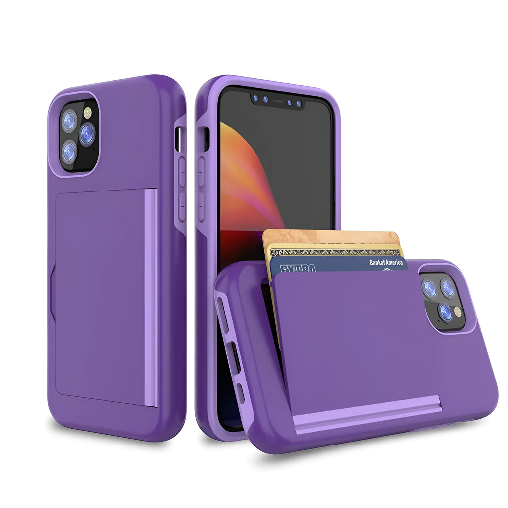 Black TPU and PC back cover case for Apple iPhone 11 Pro mobile phone.