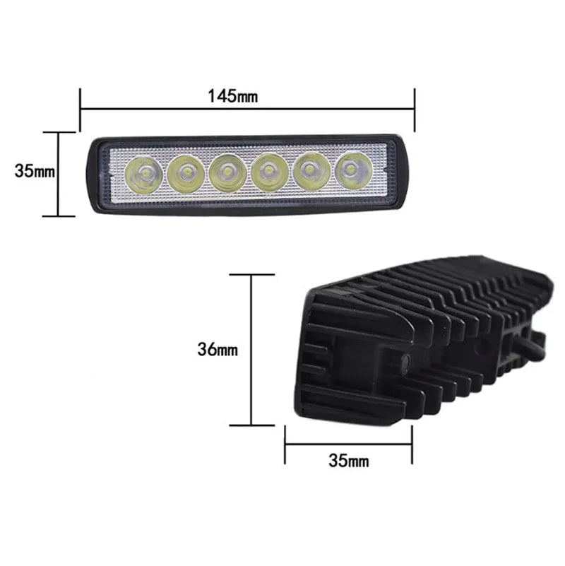 All-black car auxiliary spotlight with bracket mounting hardware for vehicle installation