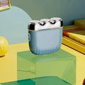 Mini electric shaver with three magnetic floating heads in deep sea blue colour.