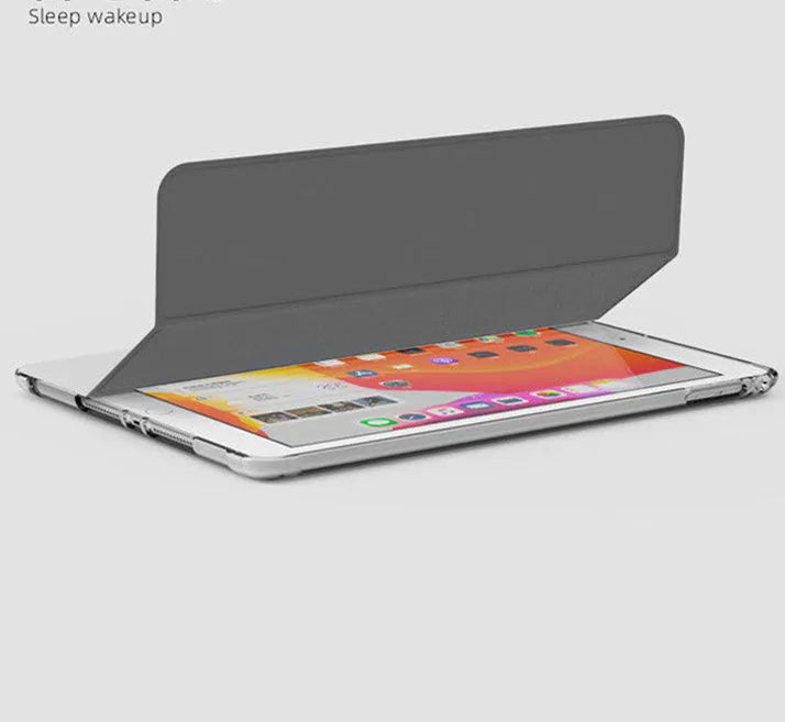 Flip tri-fold tablet case for iPad in wave point pattern with optional pen slot