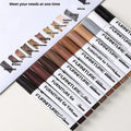 5ml wood grain paint fixer pen for floor scratch repair, shown with twelve colour options including oak and walnut