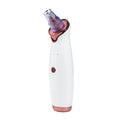 White ultrasonic acne cleaner beauty equipment with silicone head on clean background