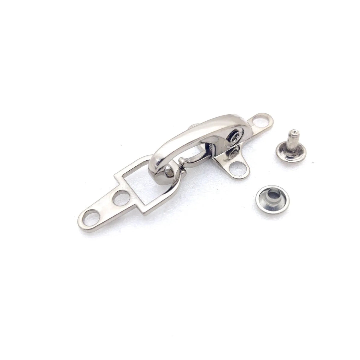 Zinc alloy aircraft-shaped hanging buckle decoration in metallic finish, shown at 5.85 cm size.