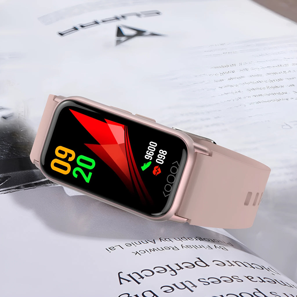Smart bracelet with dynamic heart rate monitoring, blood oxygen, and sleep tracking – black colour with silicone strap