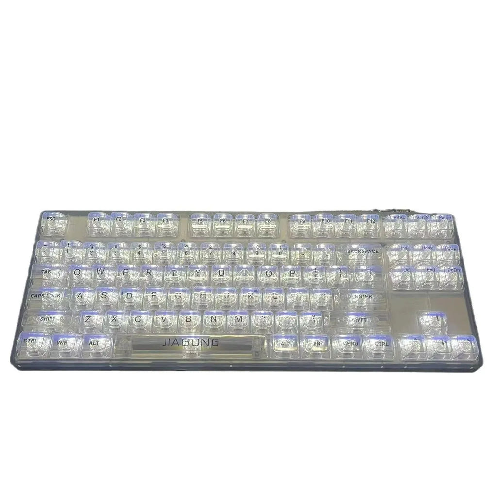 Transparent plastic 132-key keyboard keycap set for mechanical keyboards