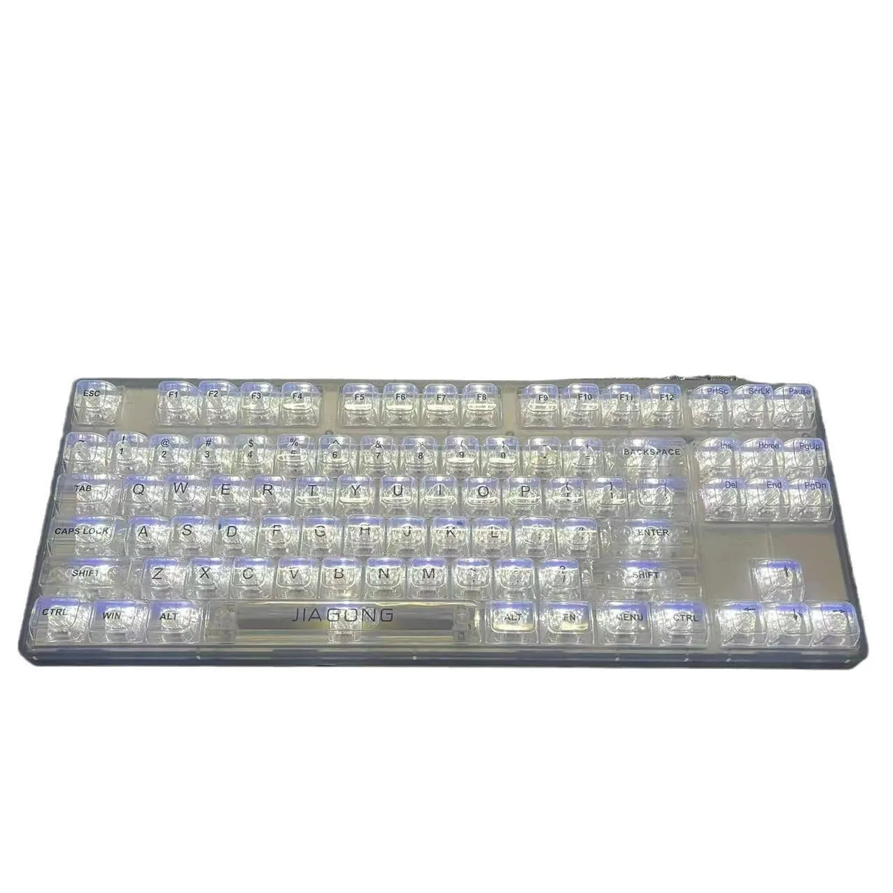 Transparent plastic 132-key keyboard keycap set for mechanical keyboards