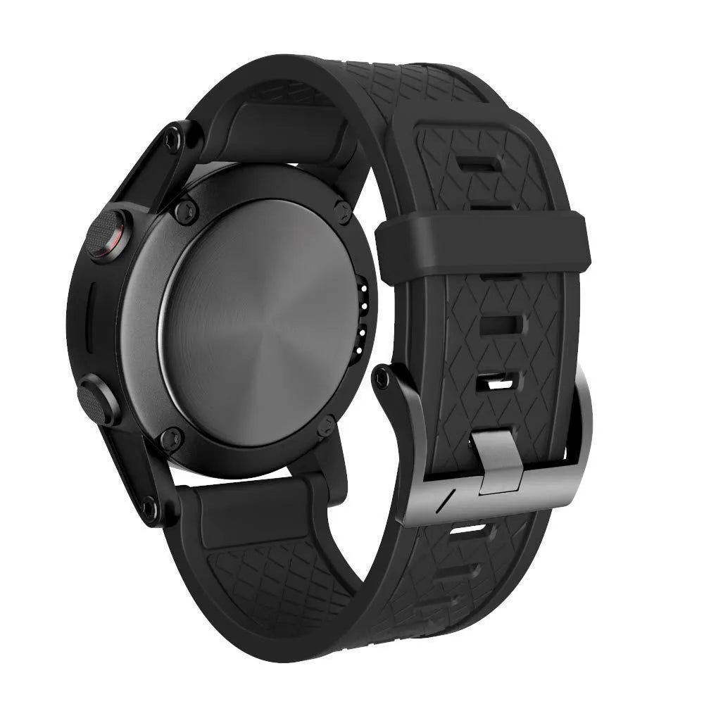26mm silicone watch strap for Jiaming watches with black stainless steel clasp in multiple colours.