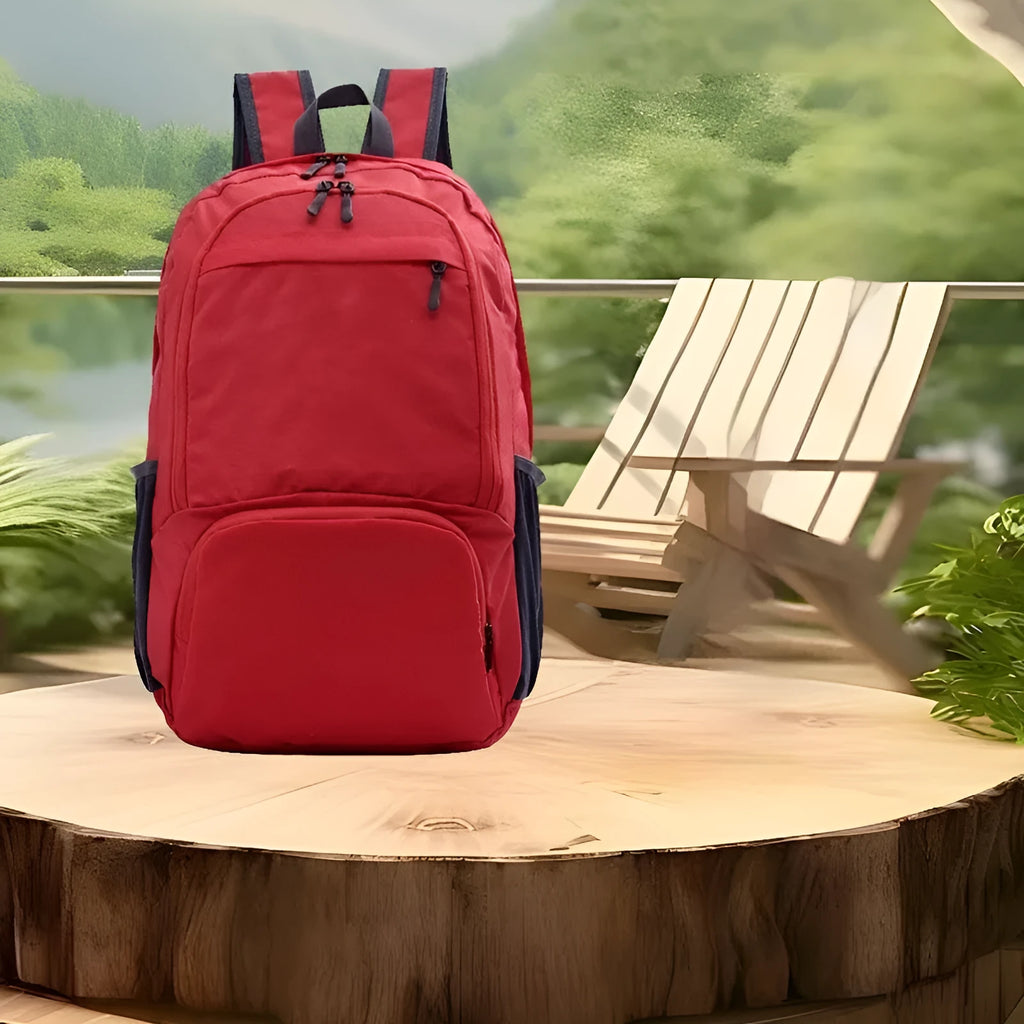 26 inch foldable waterproof Oxford cloth backpack in brick red colour