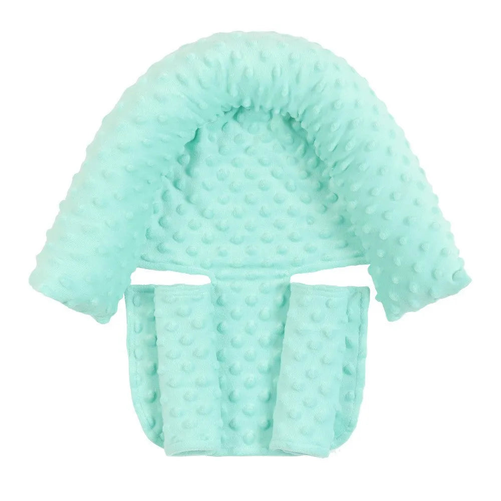 Babies' shaping pillow in Crystal Velvet fabric with two belts for head support, in white colour option