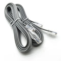 Silver grey CAT6 network cable with RJ45 connectors, 2 metres long.