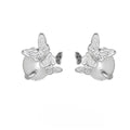 Silver 925 butterfly ear studs with electroplated gold or white gold colour options