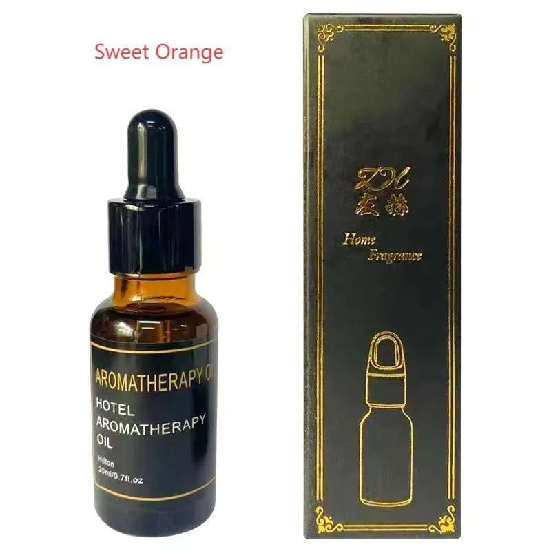 Ten 20ml bottles of household aromatherapy essential oil in different fragrances.
