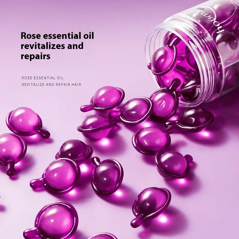Houmai Rose Lavender flavor styling cream capsules, purple, 1ml x30 PCs hair essential oil in capsules