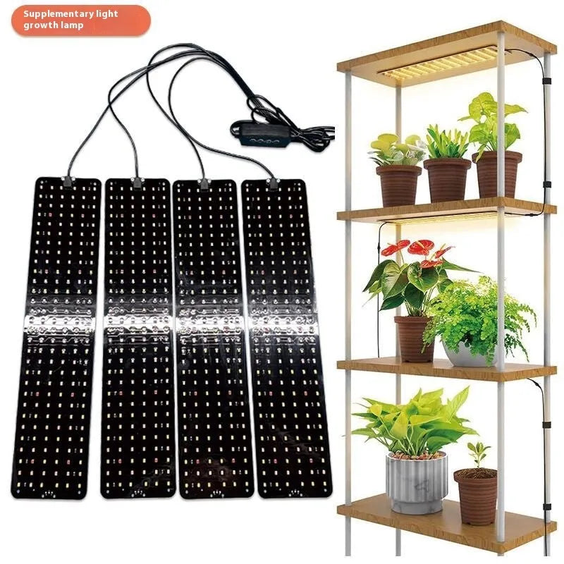 LED full spectrum plant growth lamp with aluminium shell, warm pink light, 546 LED beads, dimming and timing controls