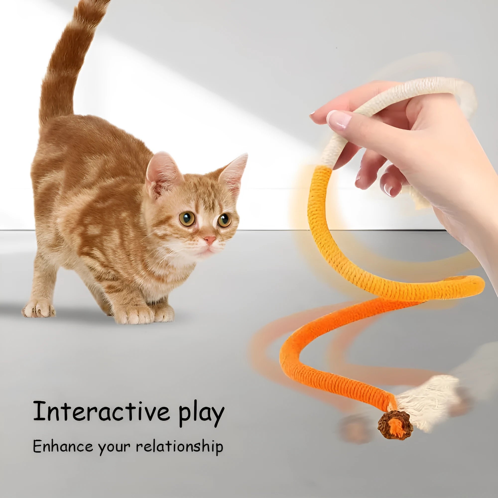70cm cotton cat bite rope in three colour combinations: purple, orange, and red with green