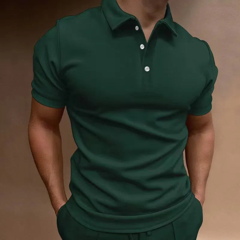 Men's gray cotton blend loose fit t-shirt on a hanger, short sleeve casual design.