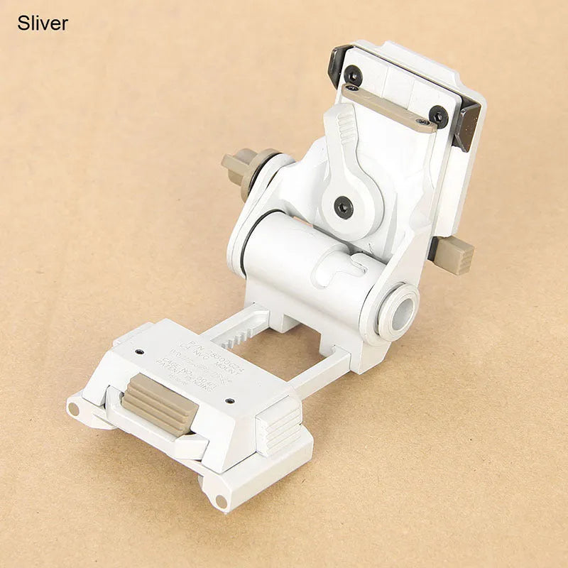 Metal alloy L4 G24 NVG fast helmet mount with breakaway base in dark earth colour