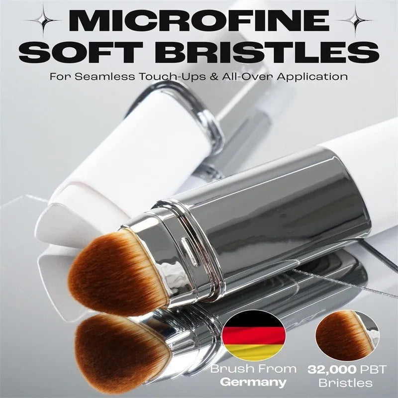 Blanc Cover Cream Stick V Foundation in a twist-up stick with an attached removable makeup brush.