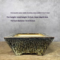 Yellow ceramic flower basin planter on a tabletop, suitable for indoor or outdoor use with small plants