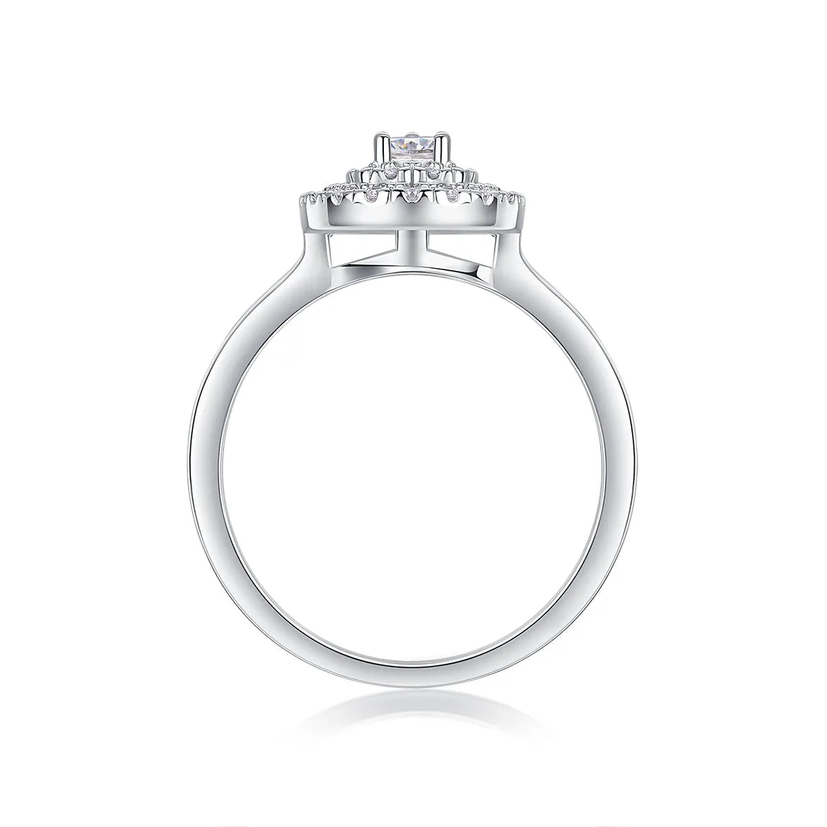 Gold-plated S925 silver wedding ring set with moissanite stone in gift box, sizes 5 to 9