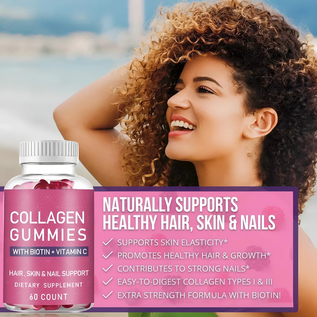 Collagen gummies soft candy 60 capsules in a container