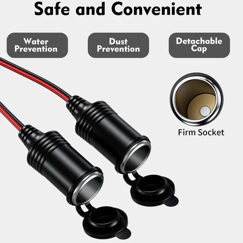 Car 12V 24V cigarette lighter extension cable Y8 one drag two 15cm wire Bakelite splitter