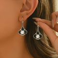Silver retro fashion creative earrings for women with alloy construction and electroplated finish