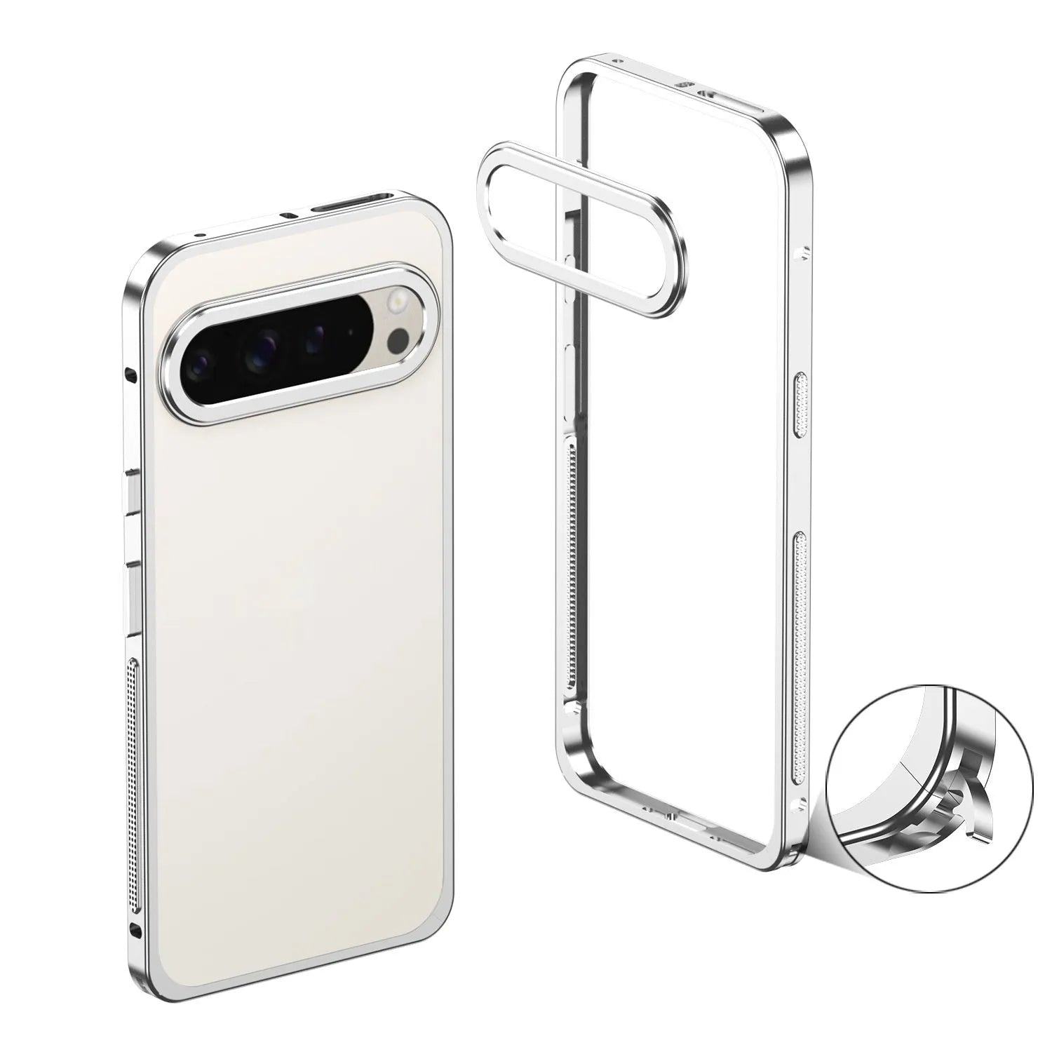 Aluminium alloy phone case for Google Pixel 9 Pro XL with heat dissipation function and protective lens case