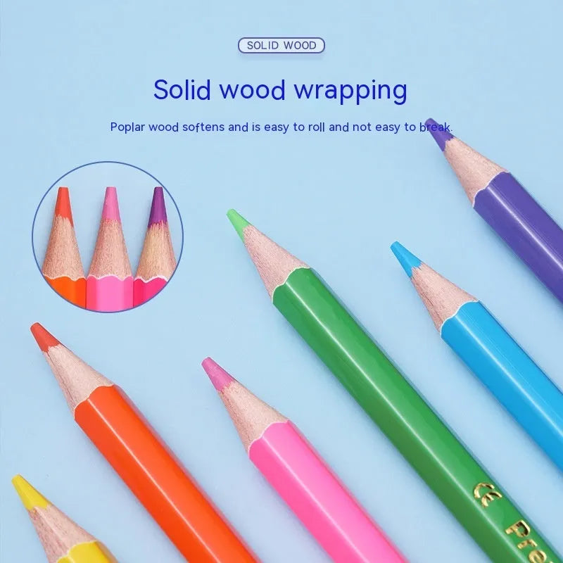Set of double-headed wooden coloured pencils showing two pack size options: 6 pieces and 12 pieces.