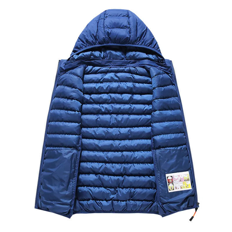 Men's Korean slim fit thick polyester cotton vest in new blue front view