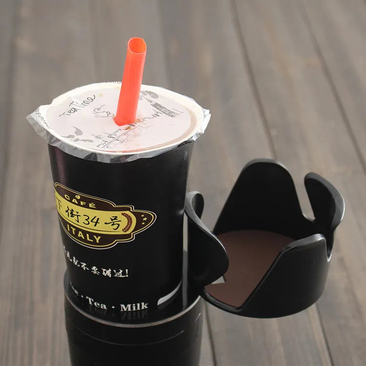 Car multifunctional cup holder with navigation bracket in black, brown, pink, green, or blue