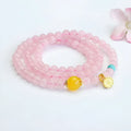 Pink crystal multi-circle bracelet with classic Pi Xui design and artificial crystal construction