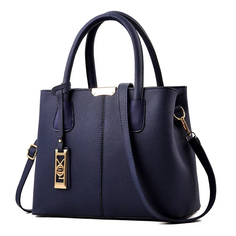 Women's large capacity PU leather shoulder handbag in horizontal square design with single strap