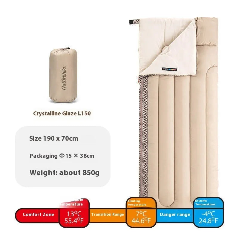 Portable adult sleeping bag for camping with storage bag in Jiangnan spring colour
