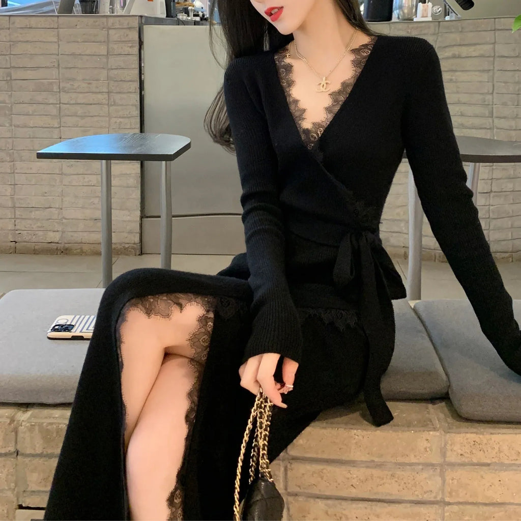 Black women's slim-fit princess dress style skirt on a hanger.