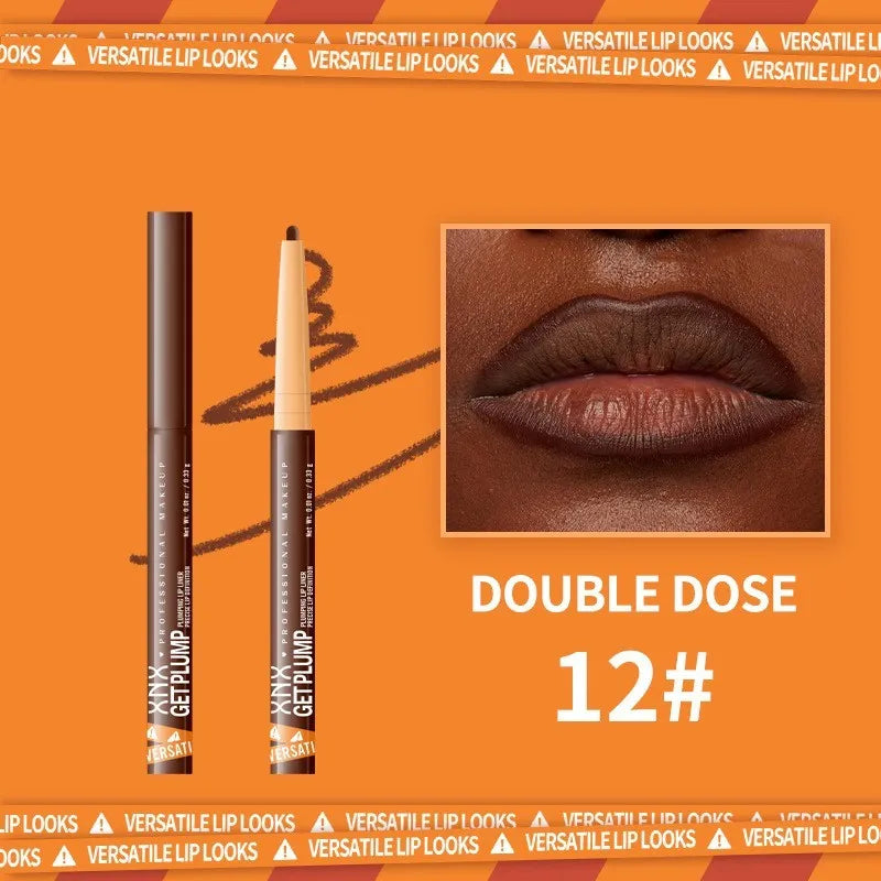12 colour rotation lip liner set in shades from DUCKING CLEAR to DOUBLE DOSE with 3.5g each