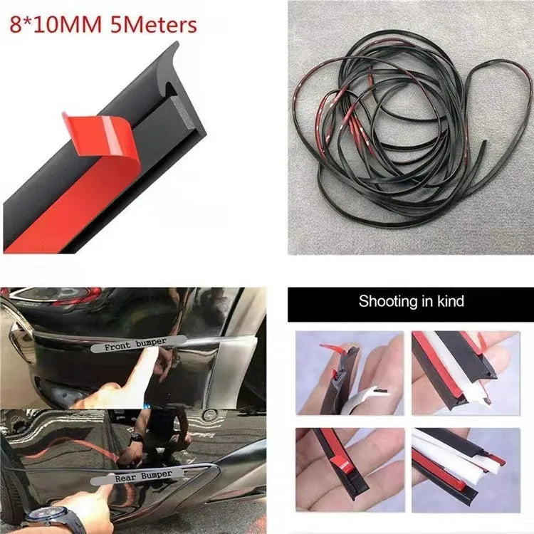 Black TPE rubber bar gap filler seal strip for car bumper and door applications