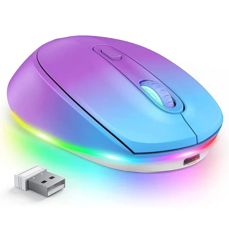 24g wireless rechargeable ergonomic mouse in colour CP008557 next to its USB charging cable