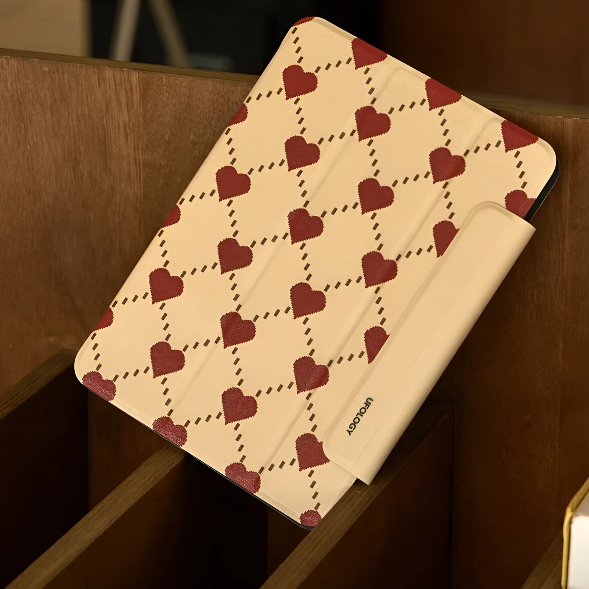 Magnetic polyurethane protective shell for 10.9-inch iPad Air 5 and iPad Air 4 tablets on a metal surface.