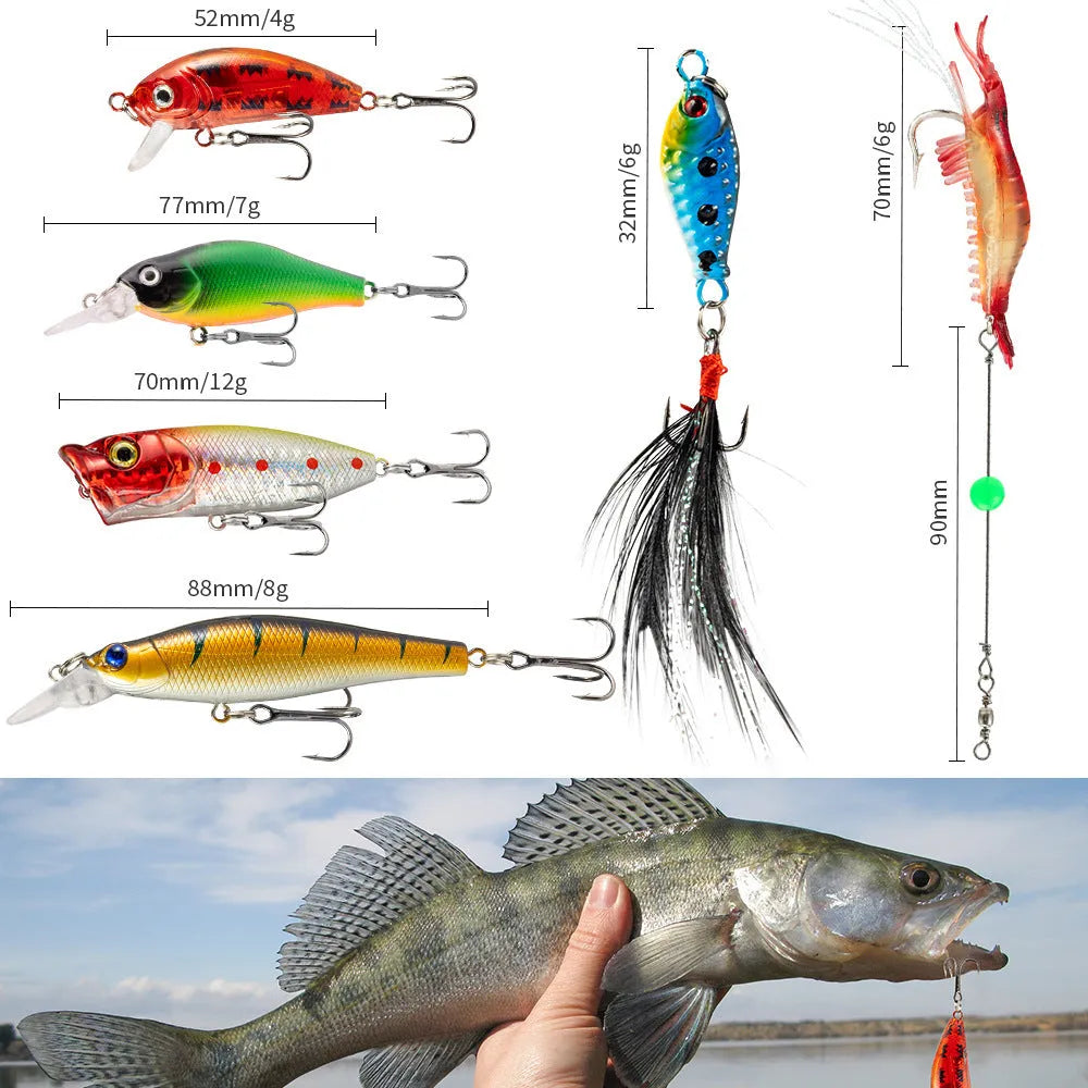 24-piece metal Christmas mino bog fishing lure set in 01 style colour.
