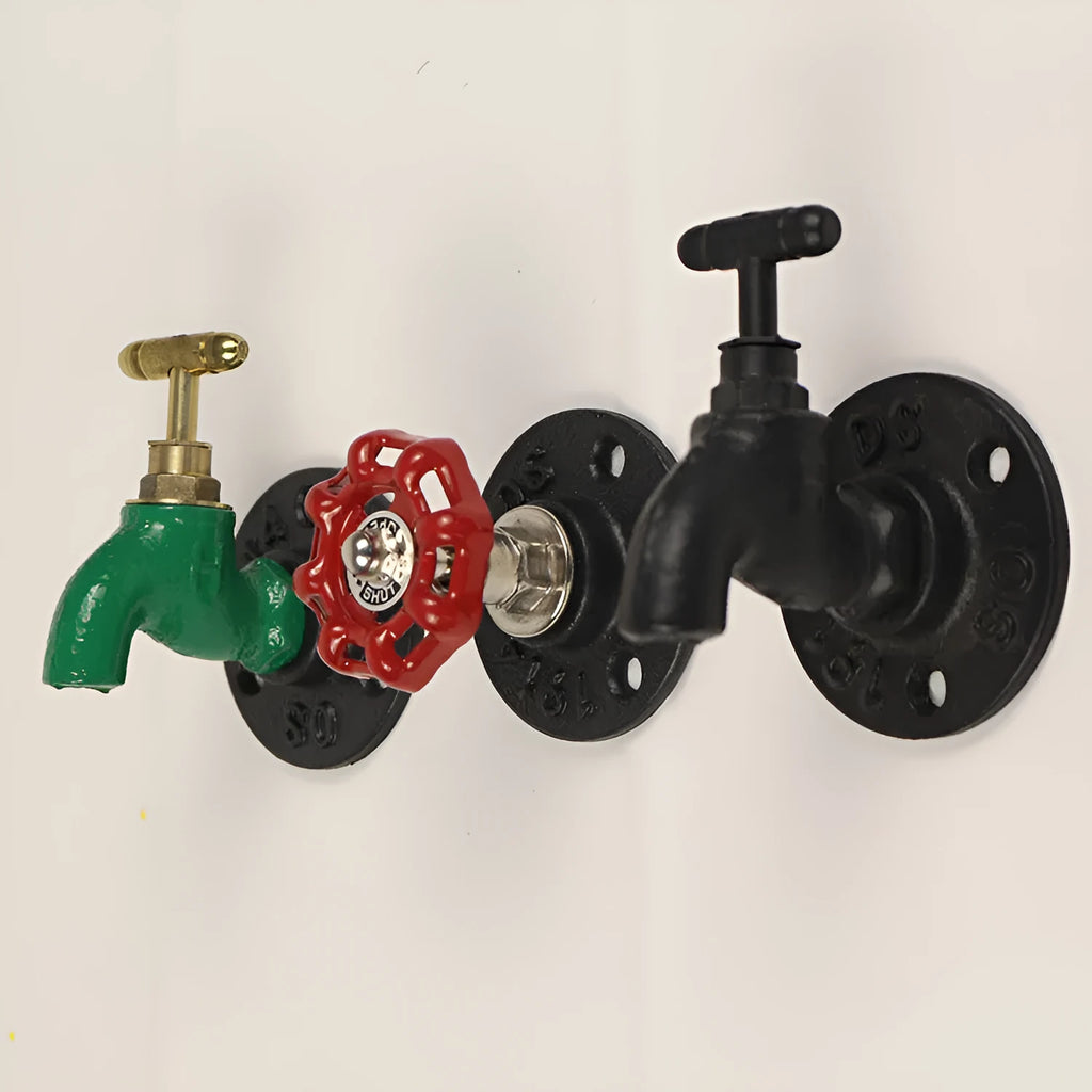 Modern industrial style metal towel hook with water pipe design for wall mounting