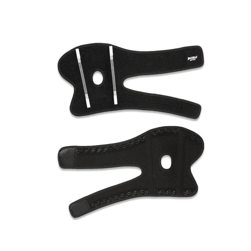 Adjustable black sports elbow guard shown on an arm, suitable for basketball and tennis.