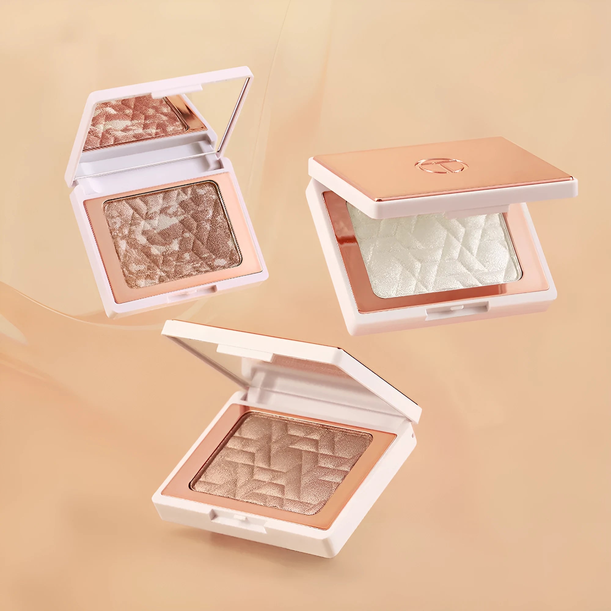 Star Shattered Glitter Highlighter Face Makeup Blush Palette 81g White Rose Series three shades