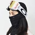 Velvet windproof ski head cover in black, size S, for skiing and cycling