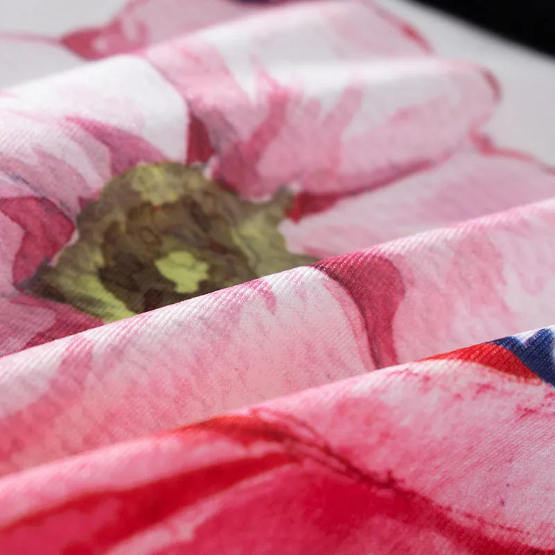 Men's Ice Silk printed underwear in floral design showing mid waist fit.