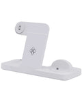 Multifunctional six-in-one foldable wireless charger in black with multiple charging pads for phone, earphone and watch